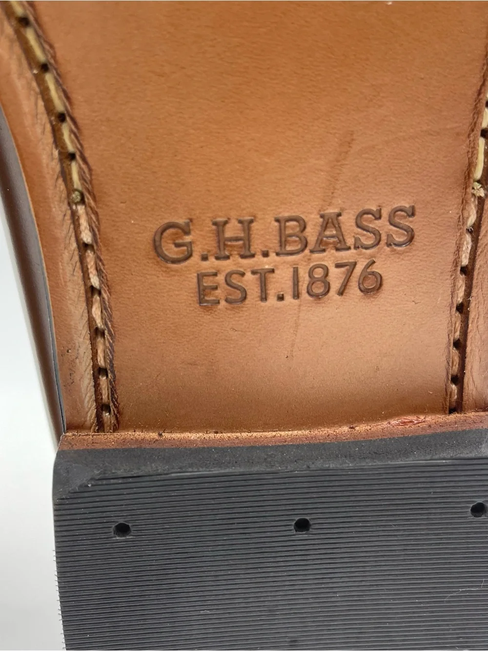 G.H. Bass Men SZ 13D Logan Weejun Cognac Leather Penny Loafers MSRP $195